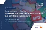 zur Veranstaltung House of Energy - Dialog  " Wo stehen wir nach der Bundestagswahl und der Regierungsbildung?"